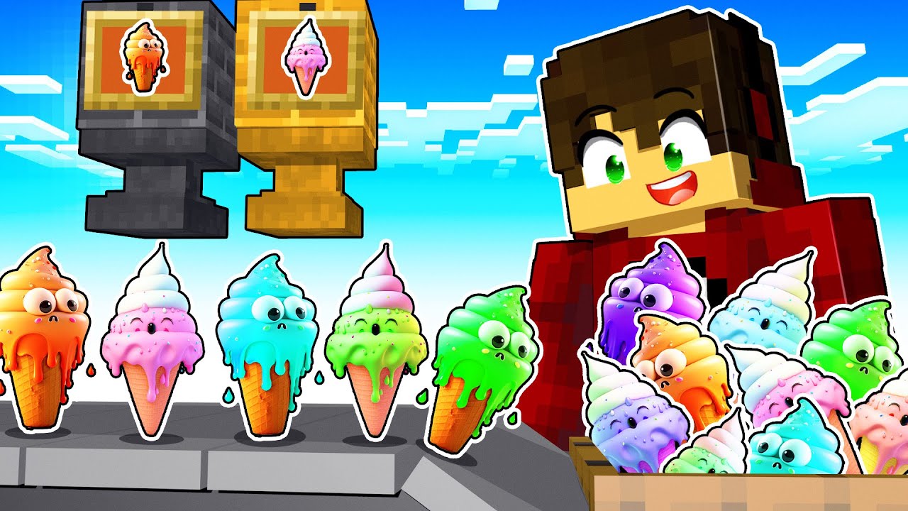 CRIEI uma FABRICA DE SORVETE no MINECRAFT e FIQUEI RICO!