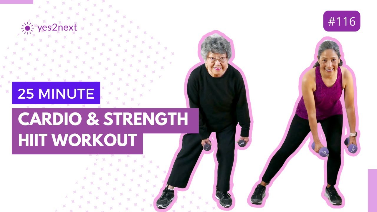 25-минутная силовая и кардио-тренировка HIIT для пожилых людей и новичков