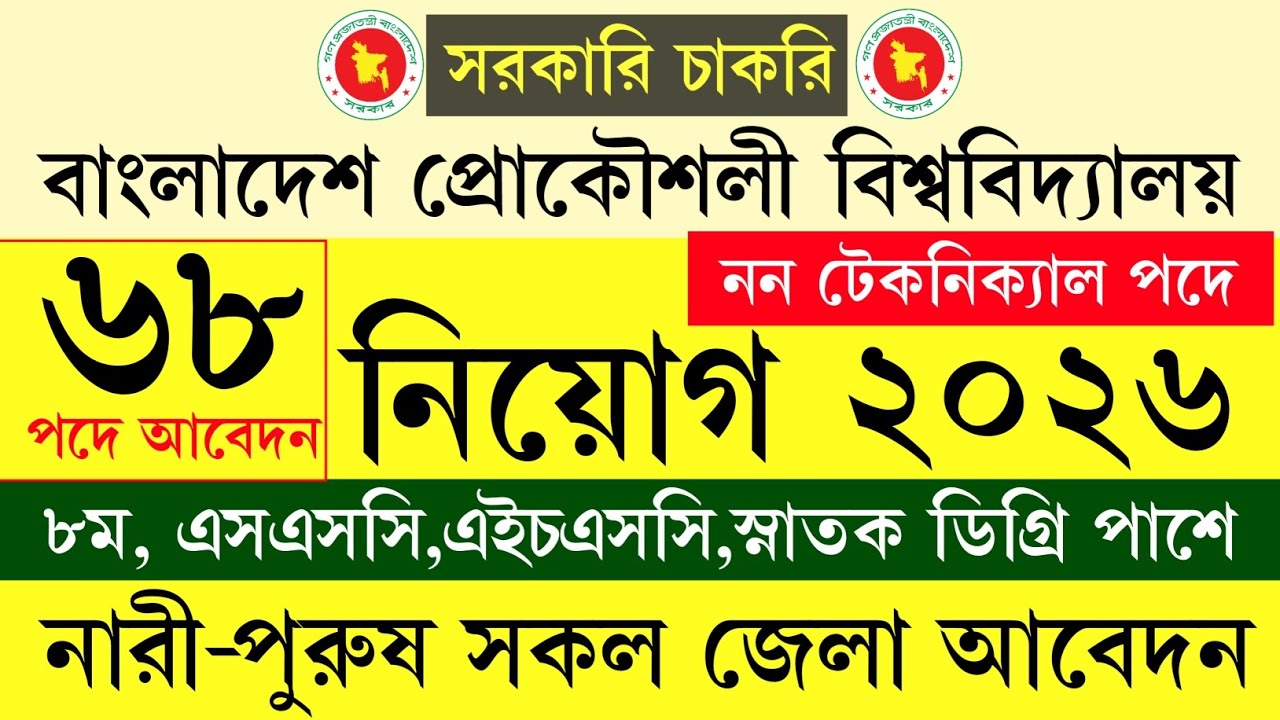 SSC পাশে💥বাংলাদেশ প্রকৌশলী বিশ্ববিদ্যালয় নিয়োগ ২০২৬|Bangladesh University Engineering job circular