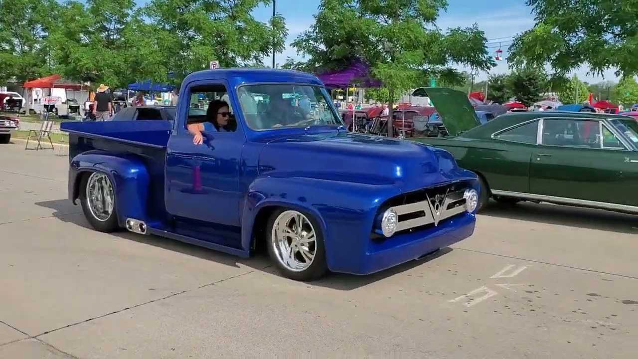 Cars cruising day two of the 2022 Goodguys Heartland Nationals in Des Moines, Iowa