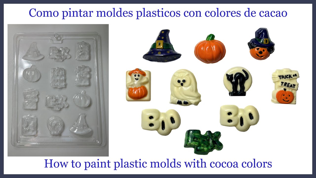 Técnica para pintar moldes plásticos de chocolate/Chocolate plastic molds technique.