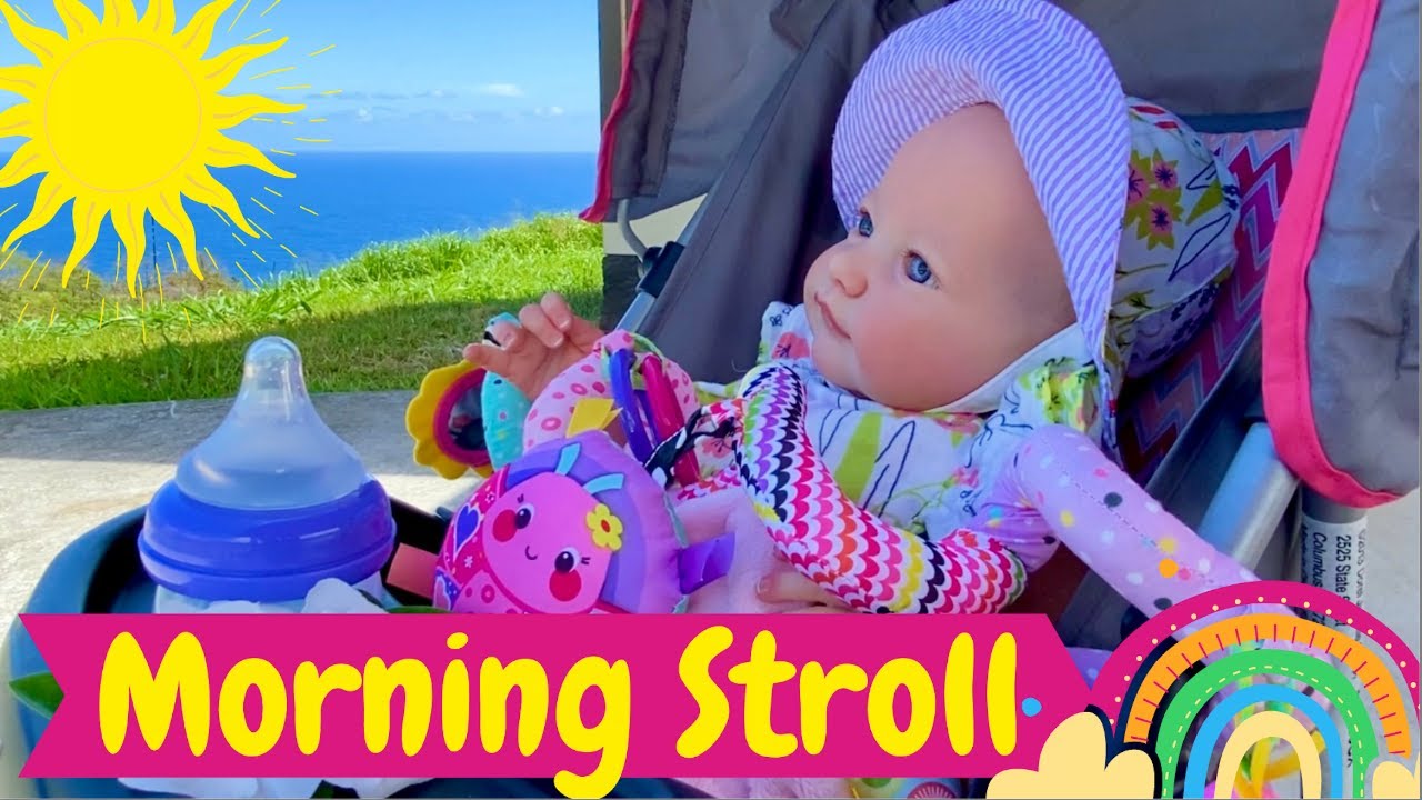 Красивая коляска Reborn Baby Walk с малышкой Скайей + новая летняя сменная одежда.