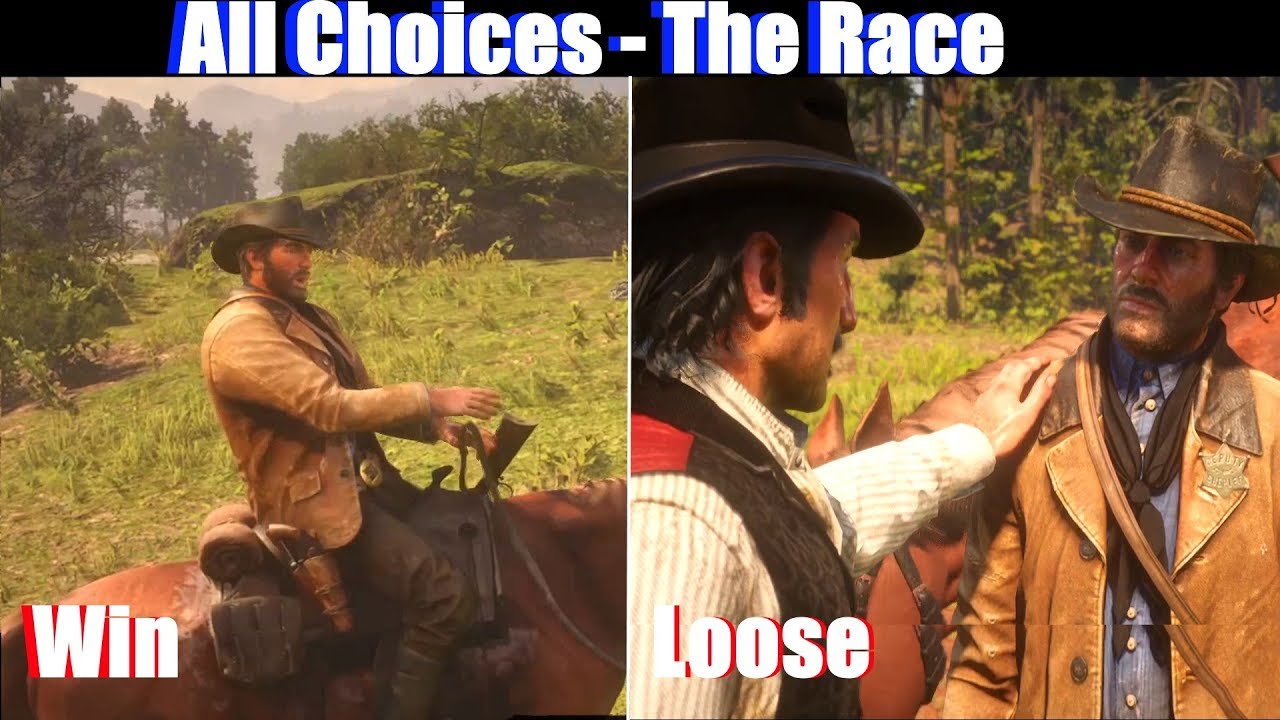 RDR2 Arthur Wins vs Dutch Wins Horse Race - Red Dead Redemption 2 PS4 Pro