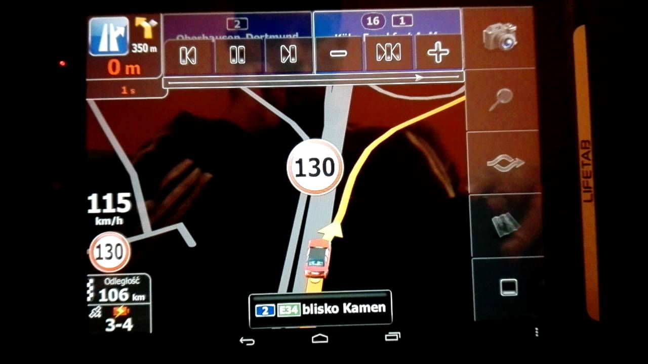 iGO primo symulacja zaplanowanej trasy