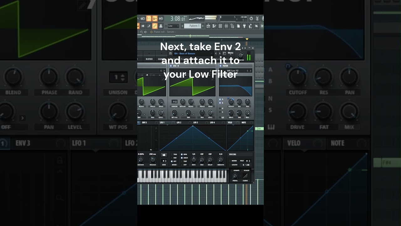How to Make a Synthwave Style Driving Bass - Serum Tutorial #shorts