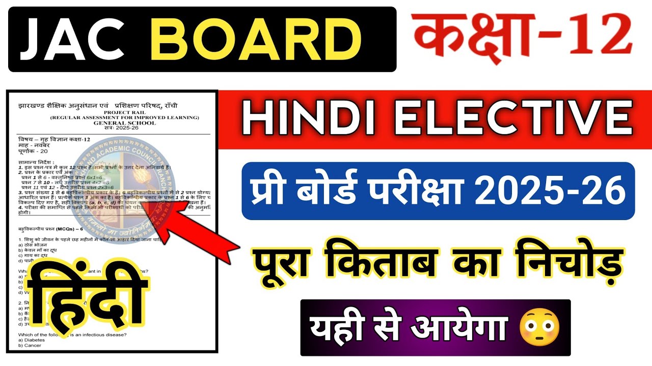 Class 12th Hindi Elective | पूरा किताब का निचोड़ | Objective one shot 🔥 | Jac board 12th Hindi MCQ