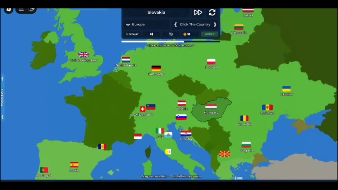 Speedrunning finding countries by name