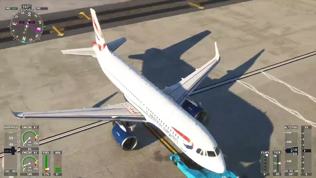 Realistic flight from GATWICK to BRISTOL in A320