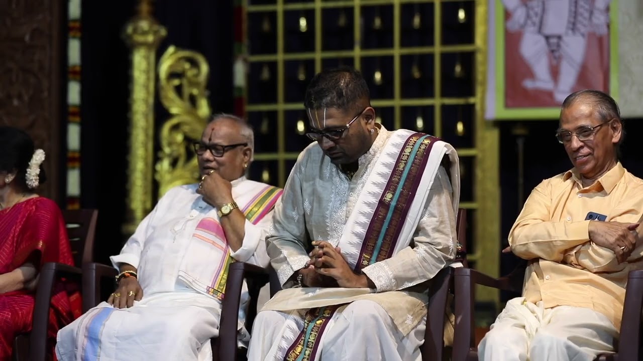 ‘Award of Excellence’ conferred by Umayalpuram Sri Sivaraman on Dushyanth Sridhar