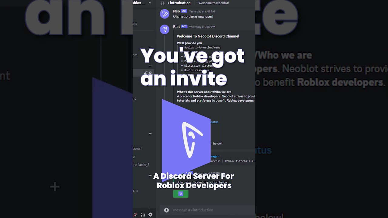 Join our Discord Server for Roblox Developers! 👨&zwj;💻 #shorts #roblox #discord