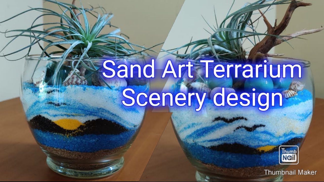 #terrarium- Scenery design#sandart#sandartterrarium#Easy DIY terrarium