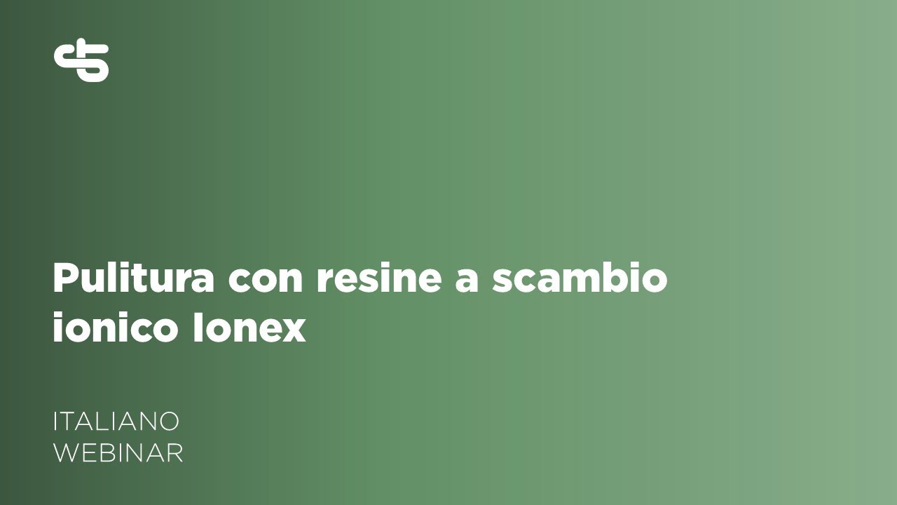 Resine a scambio ionico Ionex | italiano | WEBINAR CTS Conservation | 12