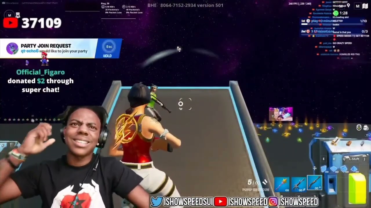 IShowSpeed Wagers a 14 Year old boy In Fortnite 😂