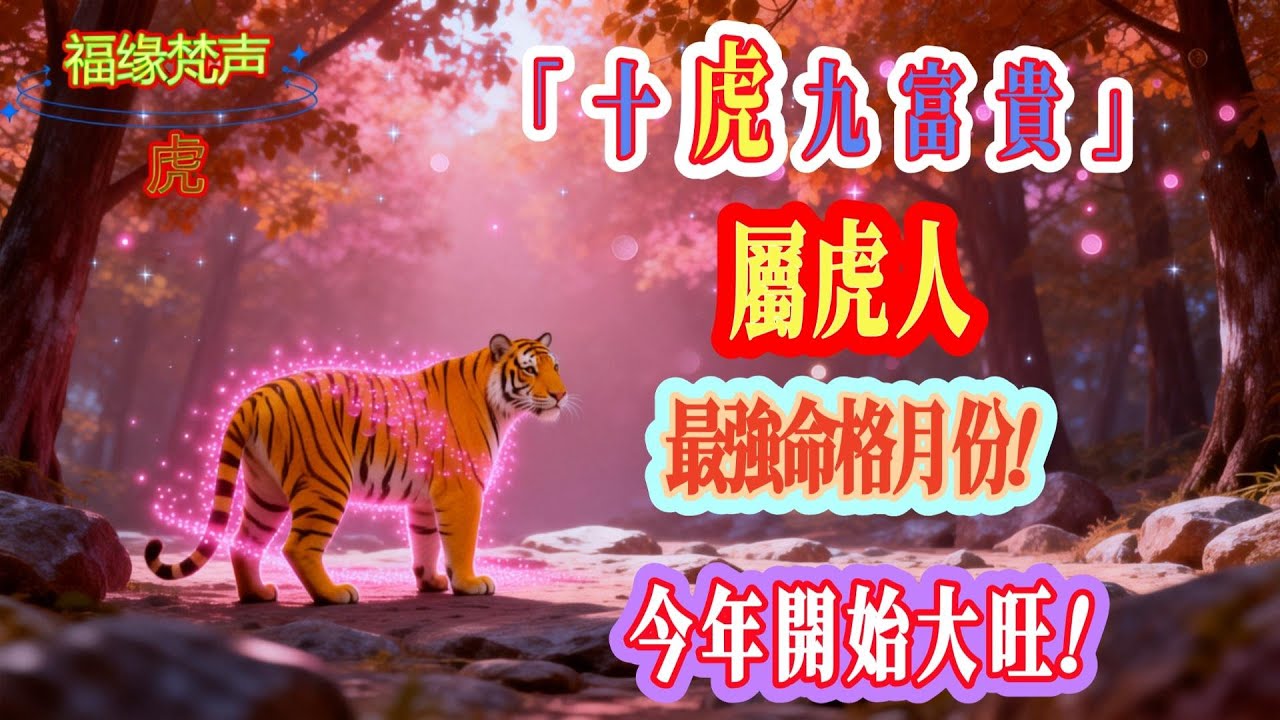 「十虎九富貴」屬虎人最強命格月份！今年開始大旺！#2026年運勢#十二生肖 #星座 #十二属相 #命理八字#家居風水宜忌#運勢分析#命理分析#財運解析#生辰八字# 福缘梵声#補財庫旺財氣