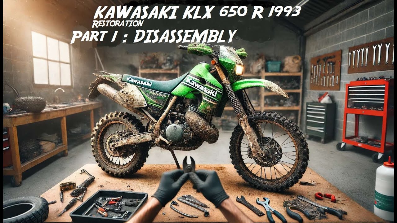 Restoration of a Kawasaki KLX 650 R from 1993, Full Disassembly Part 1.