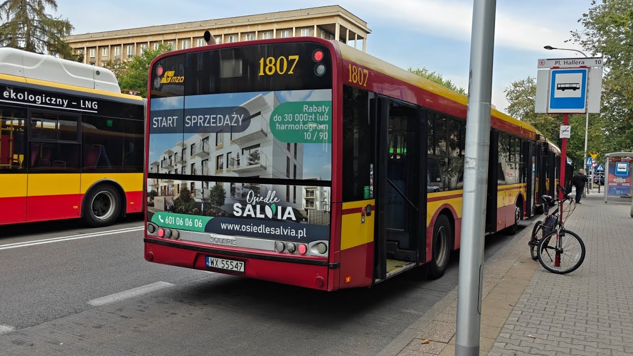 Linia 166 ( Kurs Wydłużony ) - Solaris Urbino 12 III #1807 ( MZA Warszawa )