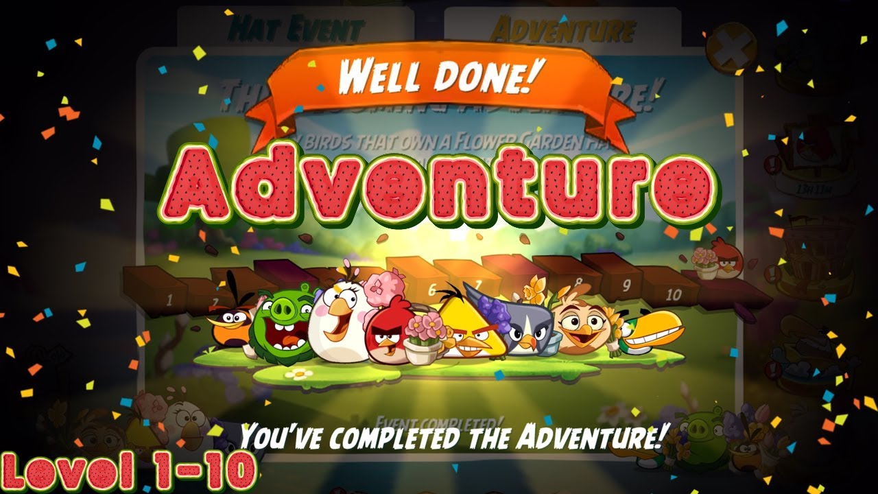 Angry Birds 2 Update - The Blooming Adventure Level 1-10 (Flower Garden Hat Set)