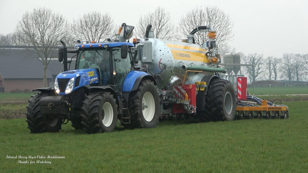Bemesten 2019 - New Holland T7.220 met Nieuwe Veenhuis - Injecting slurry - Grasland in Welsum