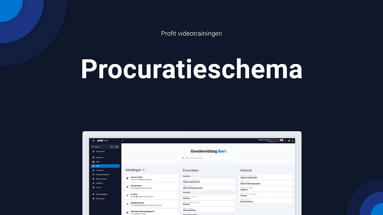 Procuratieschema en workflow vastleggen