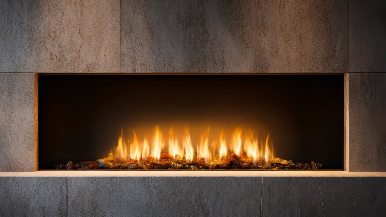 Warm Microcement Fireplace | Luxury Fireplace Ambience | 2 Hours