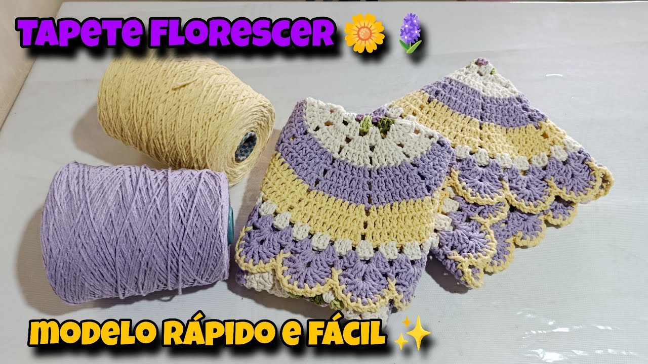 ⚠️ Tapete Florescer 🌼🪻 Uma combinação delicada por aqui 🧶