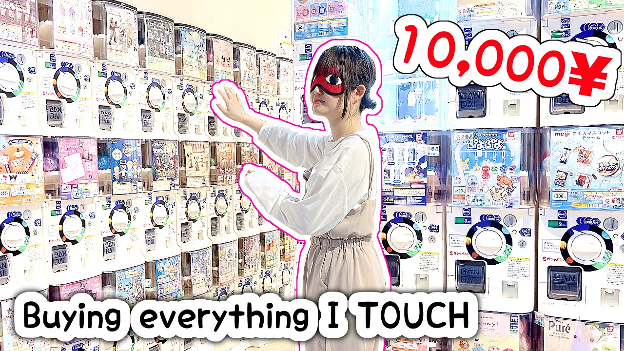 BUYING EVERY GACHA I TOUCH *blindfolded* #sanrio #pokemon