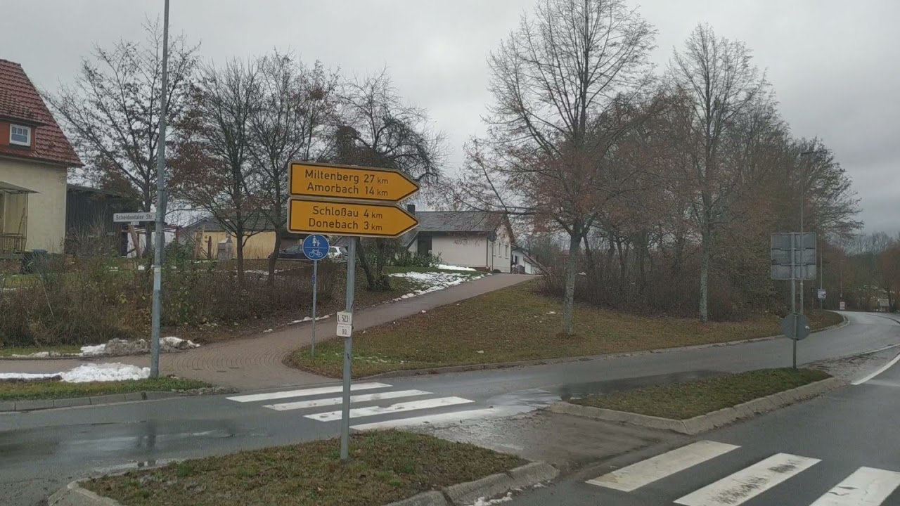 Road 292, Auerbach (Elztal), Town in Germany, 01.12.2021
