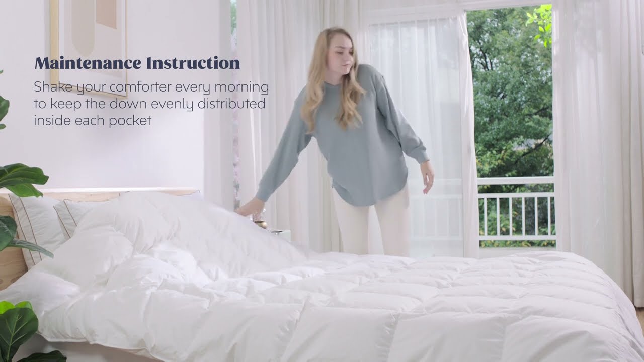 Puredown All Season Down Comforter | 600 Fill Power | Baffle Box Construction