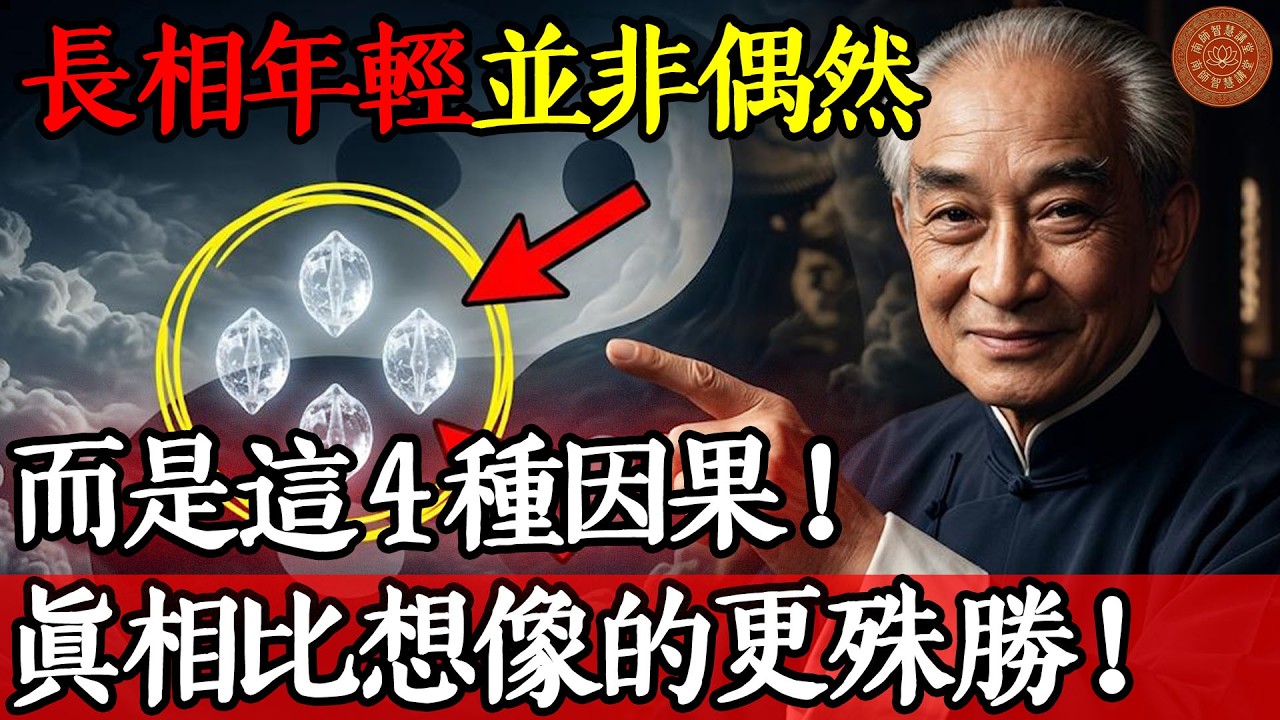 長相年輕並非偶然，而是這4種「因果」！真相比想像的更殊勝！看懂的人都有福了！#南懷瑾 #南師智慧講堂 #長相年輕 #因果福報 #修行 #道家養生 #佛法 #面相因果 #國學智慧