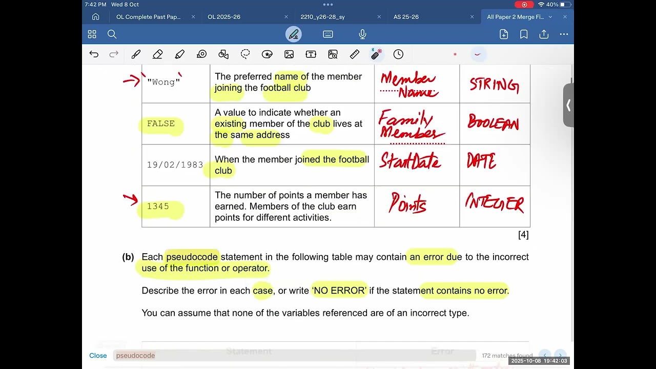 COMPUTER SCIENCE 9618 - Pseudocode Past Papers Practice | Class 9