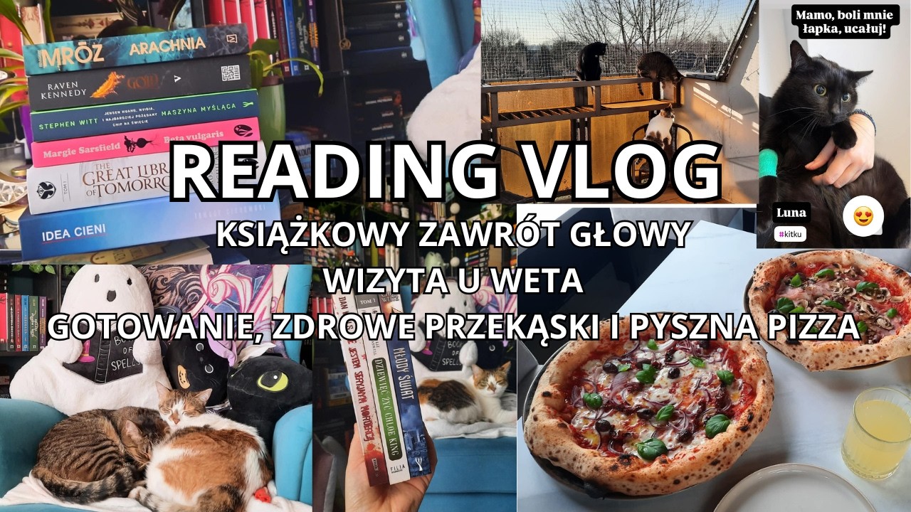 📚 READING VLOG 📚 - książkowa różnorodność, weterynarz i zdrowie kitku, zdrowe odżywianie