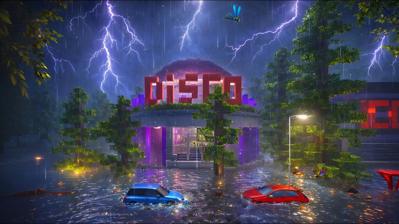 SCHOOL PARTY CRAFT – INSANE THUNDERSTORM FLOOD! THE CITY IS UNDER WATER!