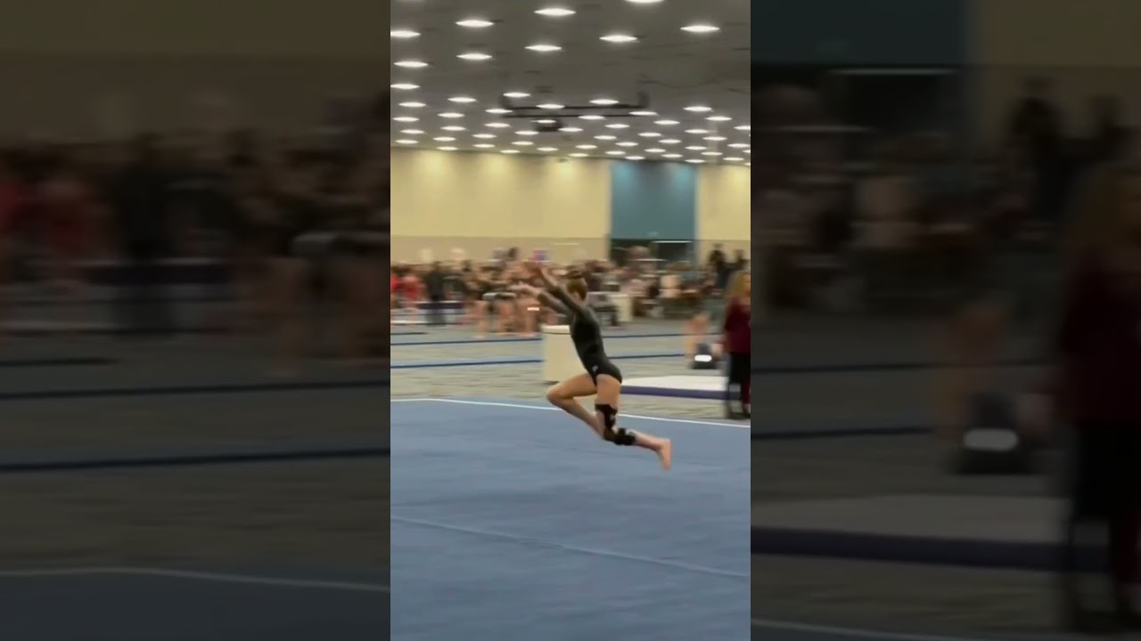 Gymnastics floor tumbling pass competition 9.600 xcel platinum #usagymnastics #gymnast #tumbling