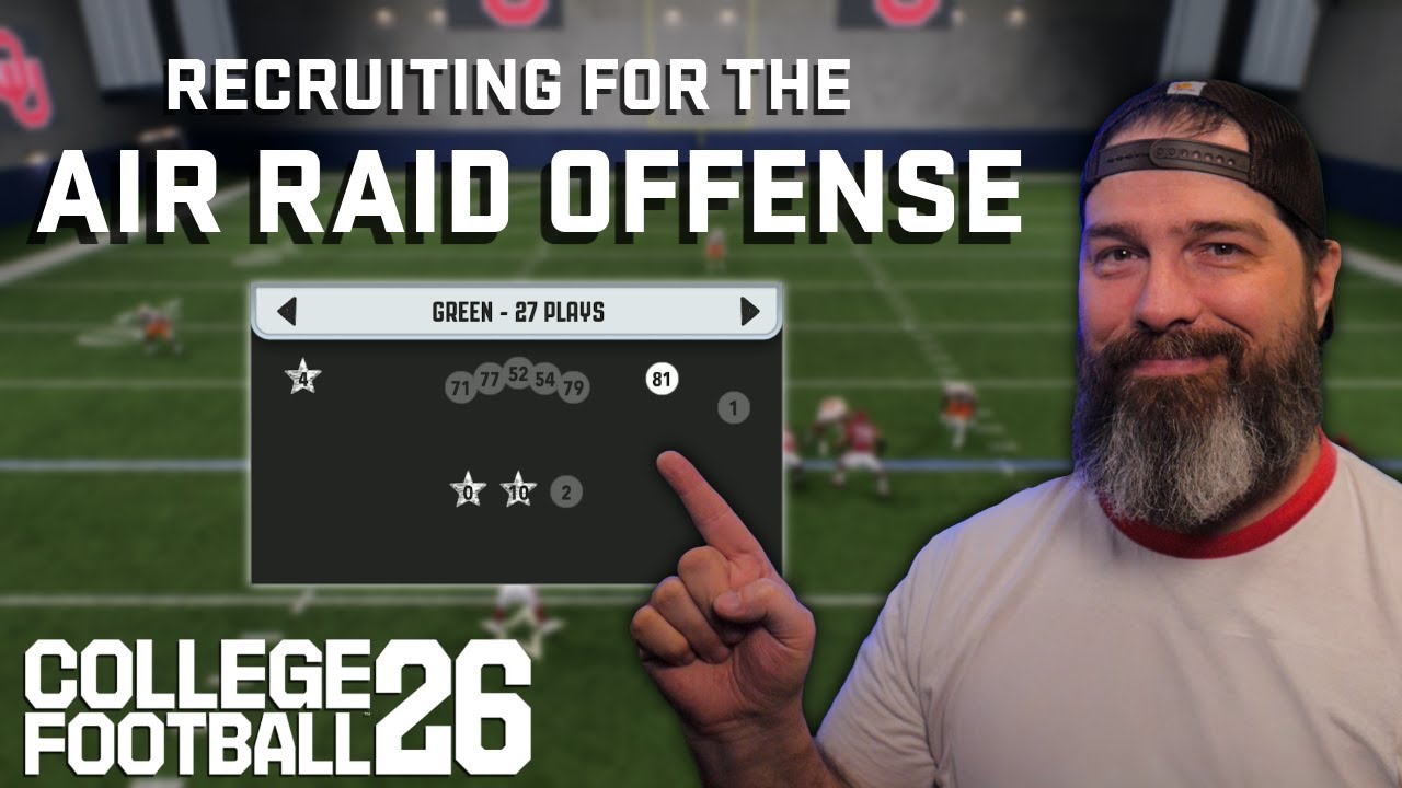 Recruiting for the Air Raid Offense in College Football 26!