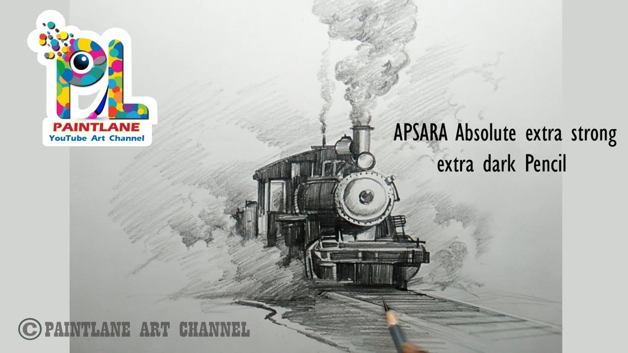 How to Draw and Shade Train Drawing with Simple Pencil Strokes