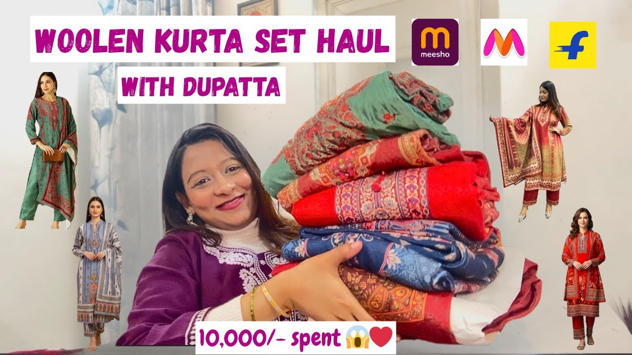 Woolen Kurta Set Haul From Meesho, Myntra and Flipkart ❤️✨| Republic Day Sale 💕 Starting from ₹999 😮