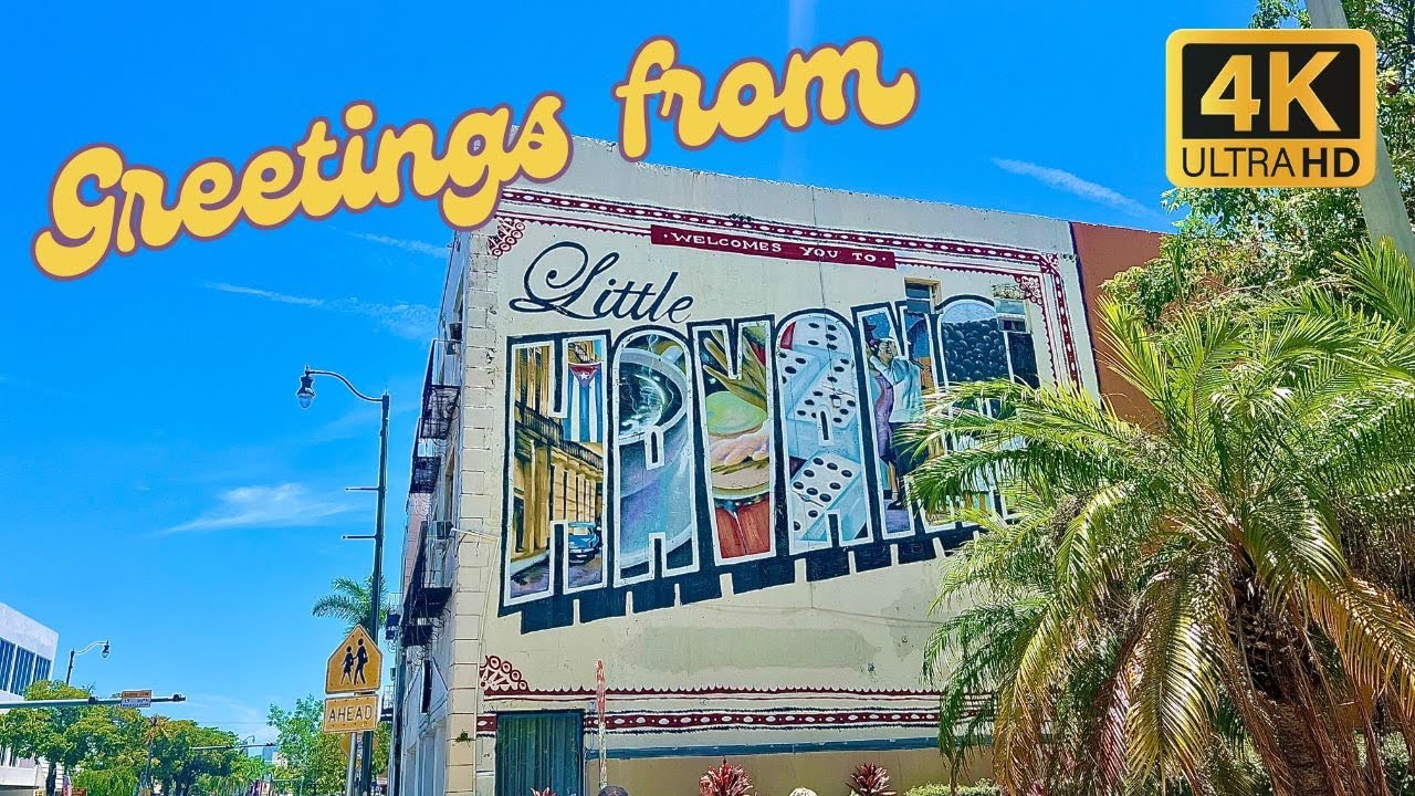4K Little Havana, Miami 🇨🇺 Walking Tour | Calle Ocho + Cafecito Crawl ☕ | Scenic City Walk