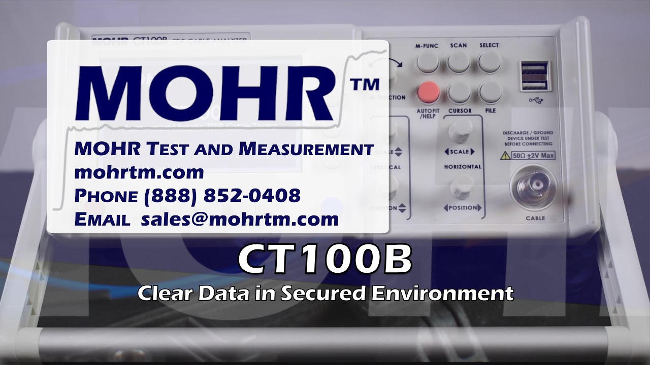 Clear Data From the MOHR CT100B series TDR to exit Secure Environment