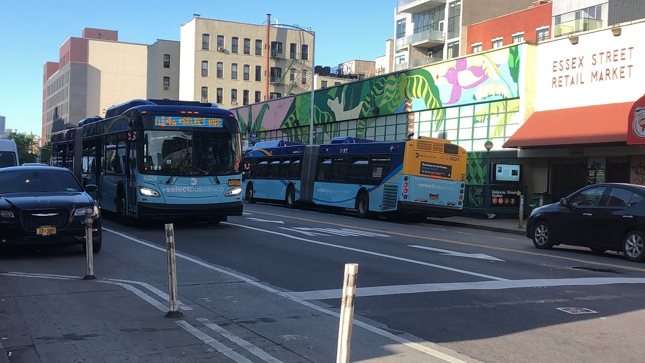 HD60fps | MTA NYCT Bus | M14A (+Select bus service) XD60 And Novabus LFSA bus action at Delancey st