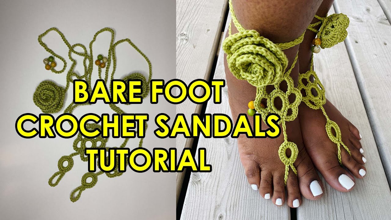 Super Easy Beginner Barefoot Sandals CROCHET TUTORIAL