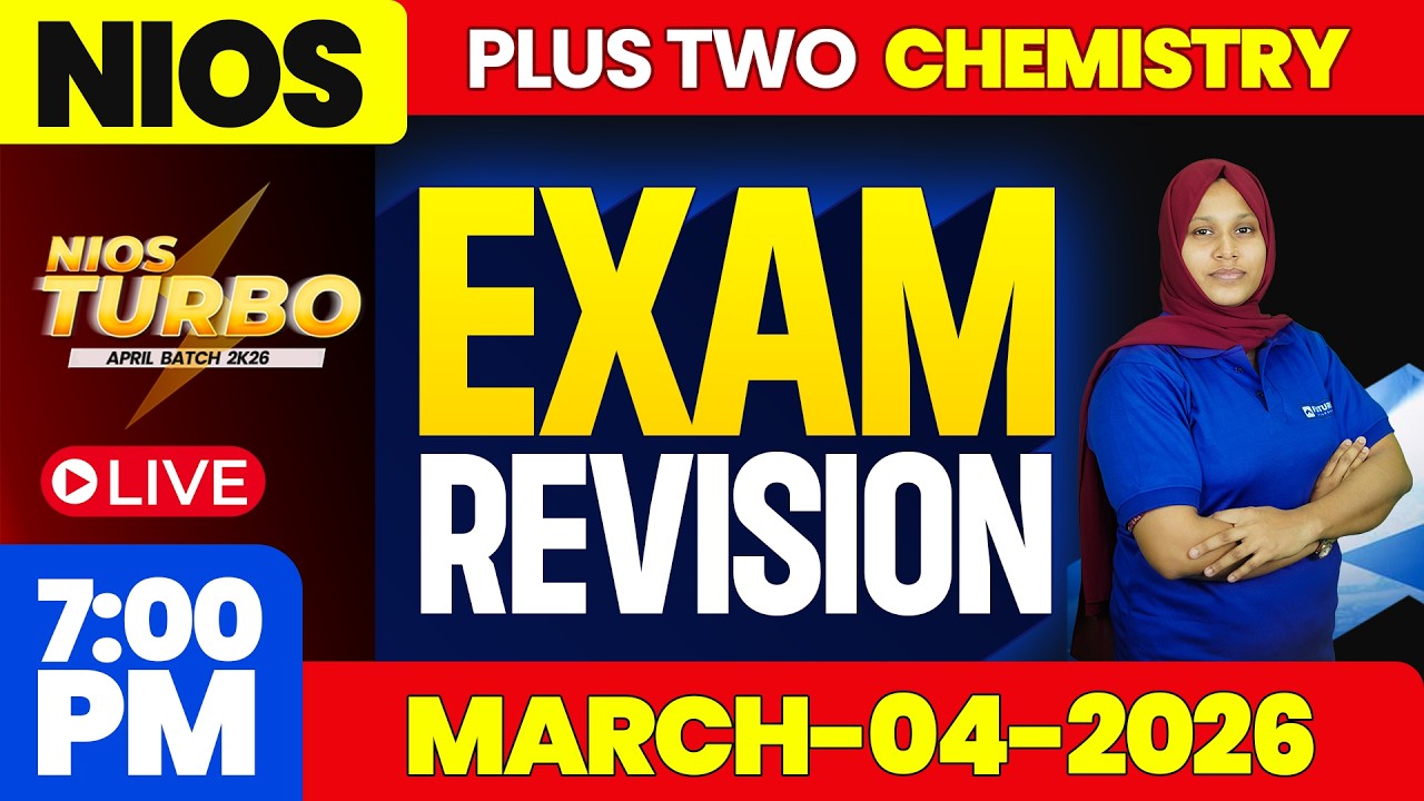NIOS +2 CHEMISTRY  TURBO LIVE EXAM REVISION | MAR 04 | 7:00 PM
