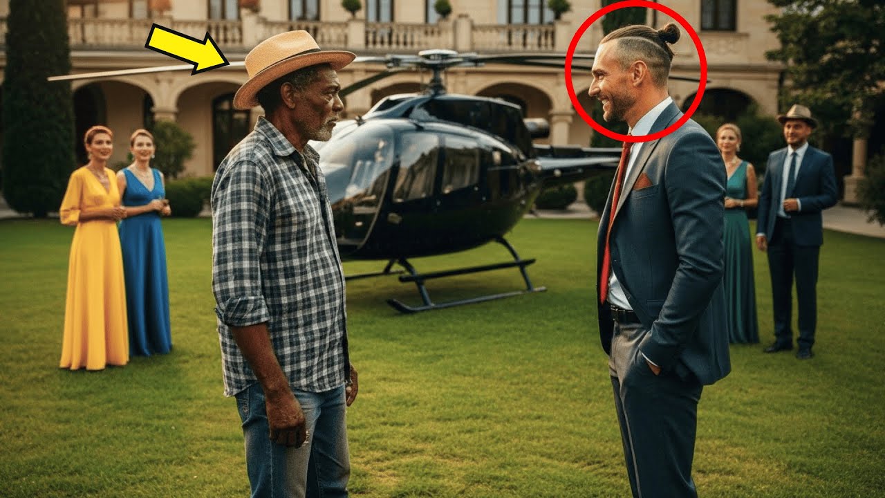 De kastade ut den enkla bonden från lyxfesten… men när hans helikopter landade blev alla tysta!