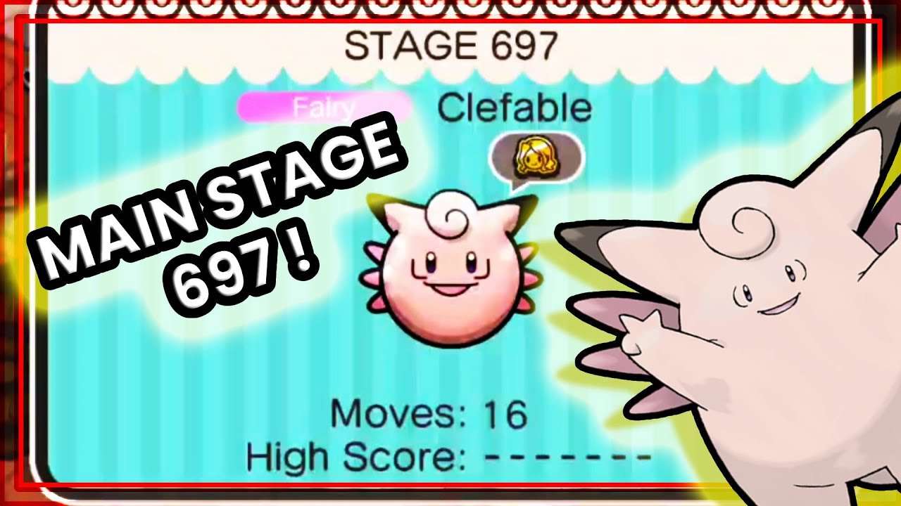 Pokemon Shuffle - Main Stage 697 - Clefable (Itemless)