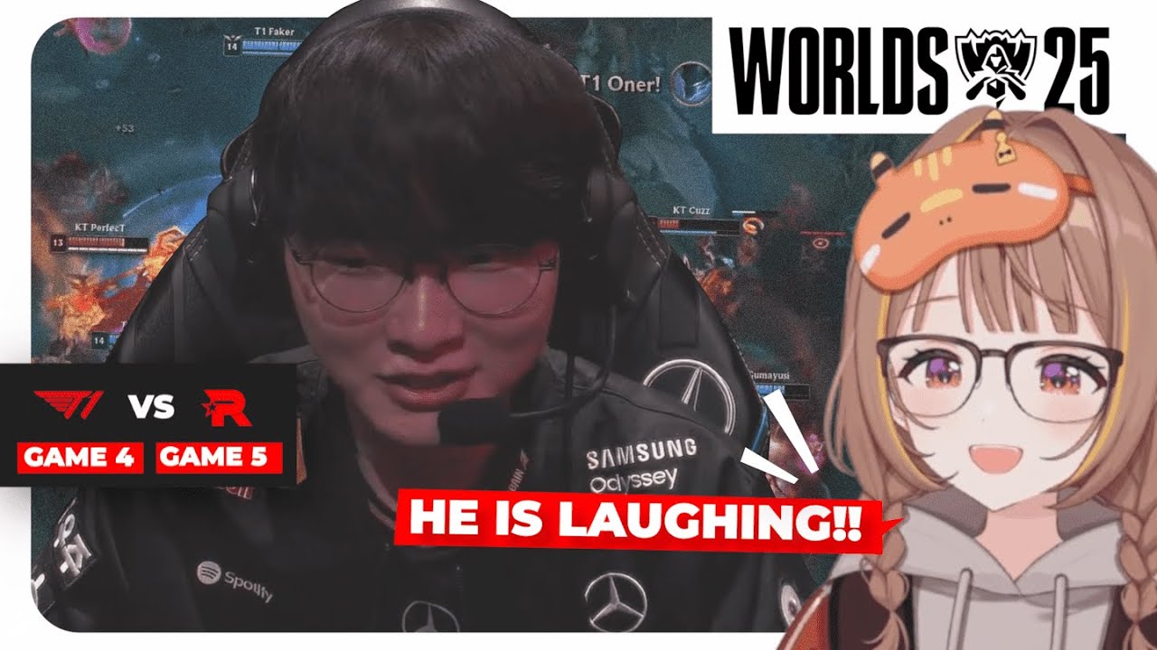 【WORLDS 2025】Yuuhi Reacts to Faker Laughing at 2-1 Down, KT Rolster VS T1【Vspo!/League of Lagends】