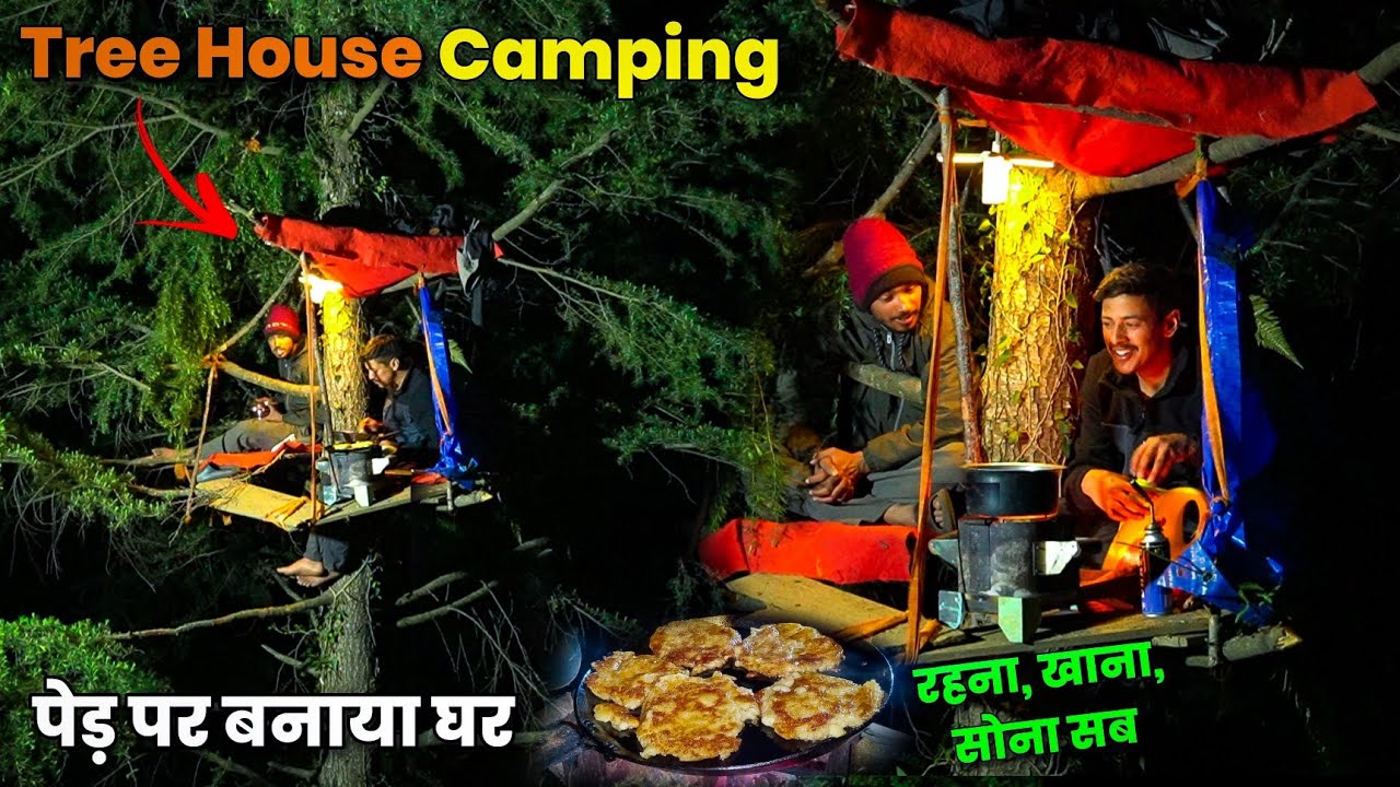 Building Treehouse In Middle of Forest | Sleeping in Treehouse | Unknown Dreamer