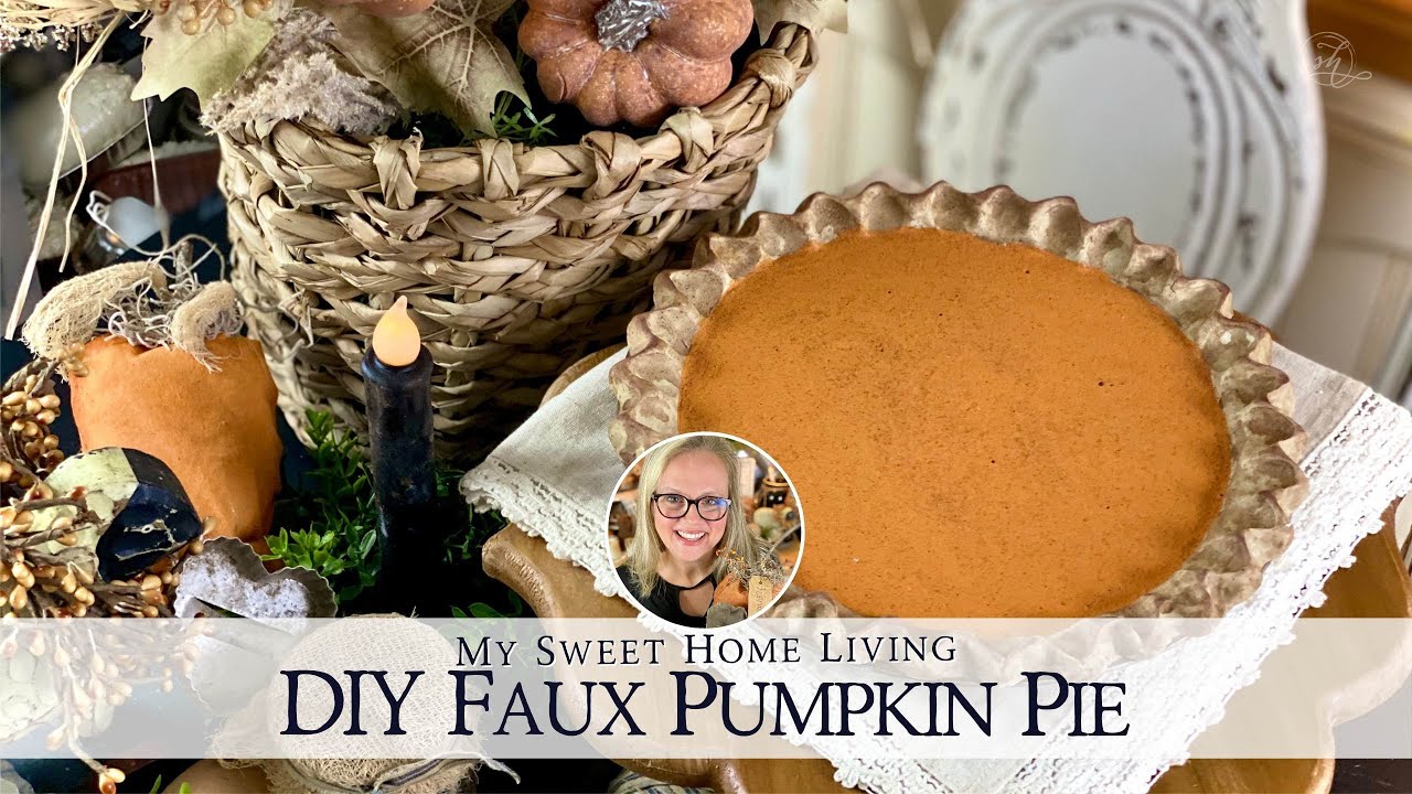DIY Primitive Faux Pumpkin Pie - How To Make Fake Bake Home Décor