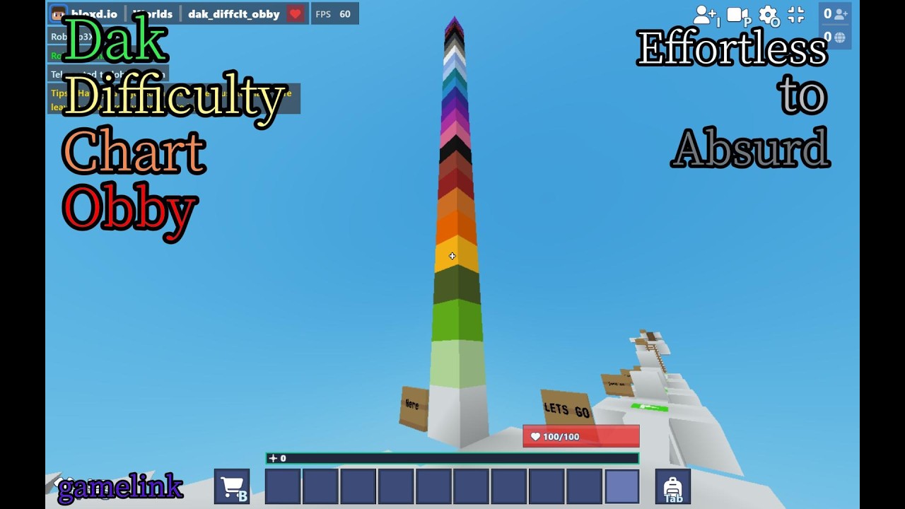 Dak Difficulty Chart Obby [Effortless to Absurd] (Bloxd.io)