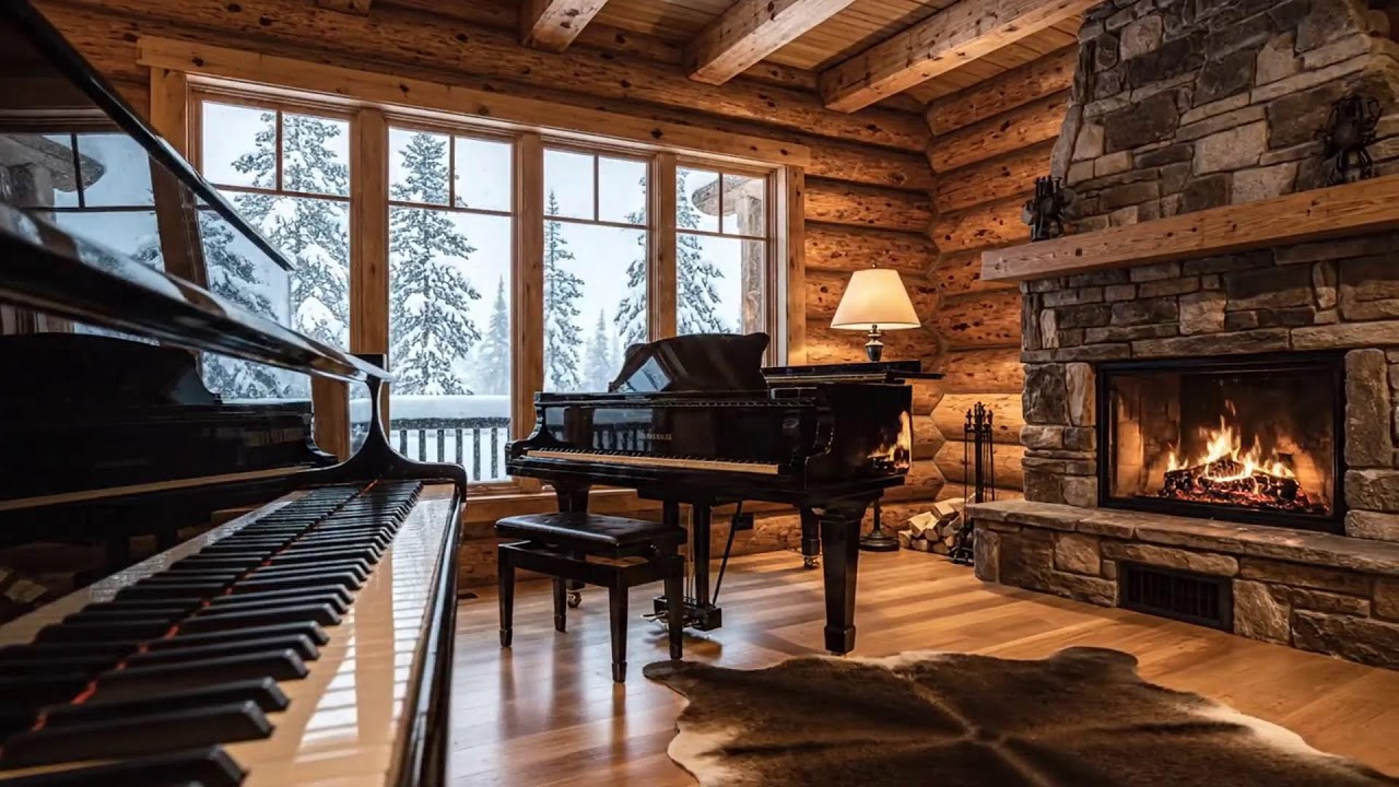 Warm Jazz Piano for Cabin Retreat – Ideal for Mountain Escape