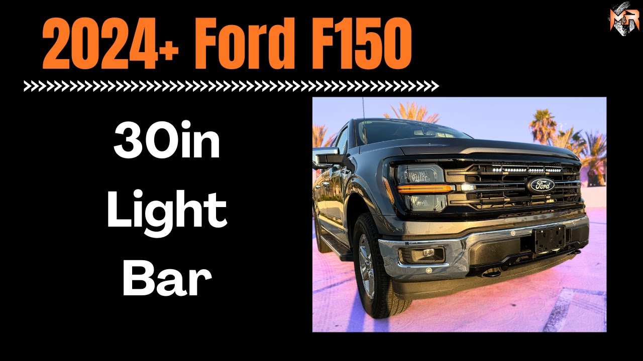 Установка одинарной 30-дюймовой световой балки Ford F150 2024 года от M&R Automotive (простое рук...