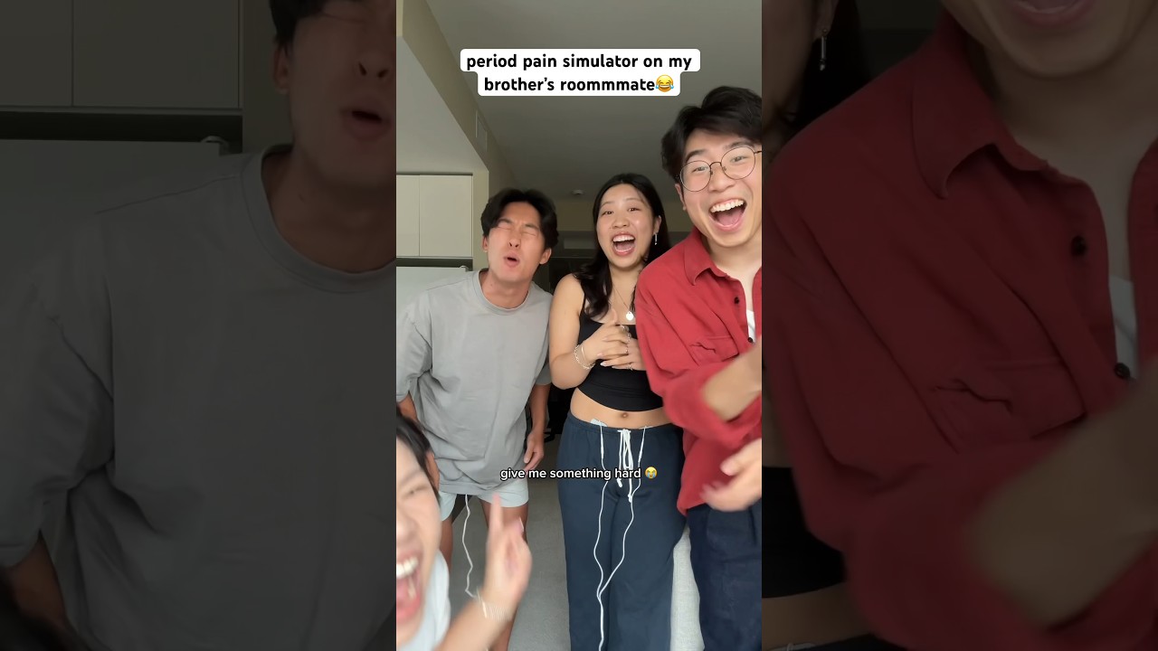 Period pain simulator prank on my brother&rsquo;s roommate 😂